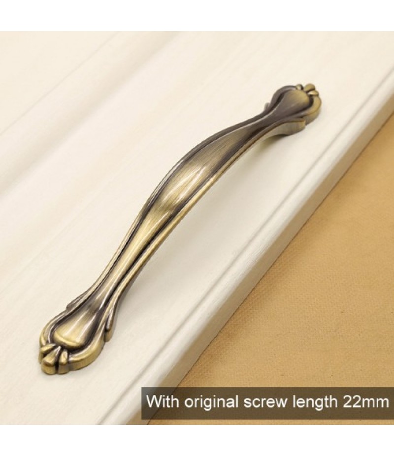 2805 Green Bronze Cabinet Wardrobe Door Drawer Vintage Zinc Alloy Solid Handle, Hole Distance: 128mm