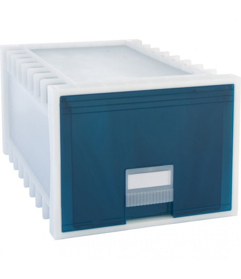 Modern storage drawer, blue front