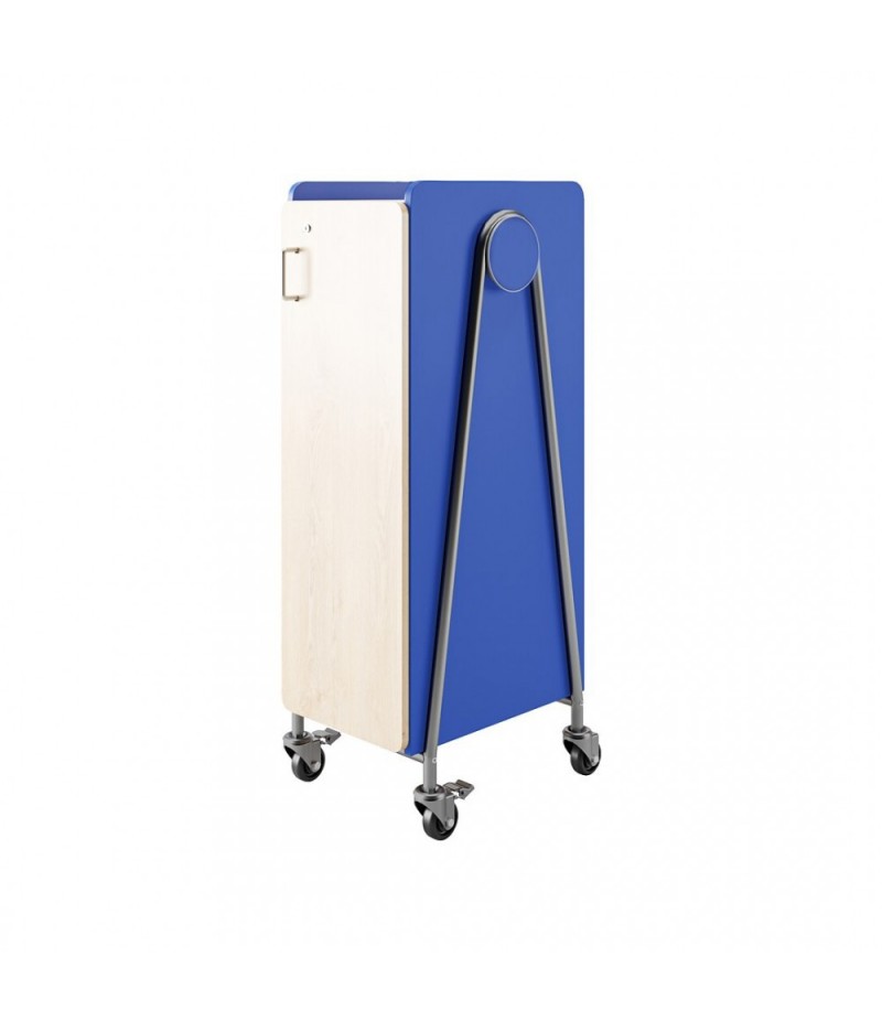 Modern 7 48&quot; x 16.5&quot; particleboard single-post cart, spectrum blue