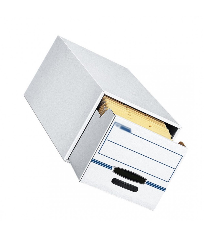 Modern r file storage drawer, letter size, white/blue