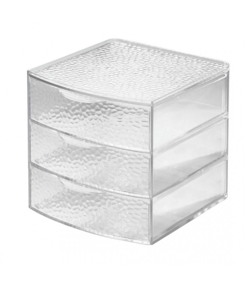 Fashion plastic large 3-drawer box, transparent