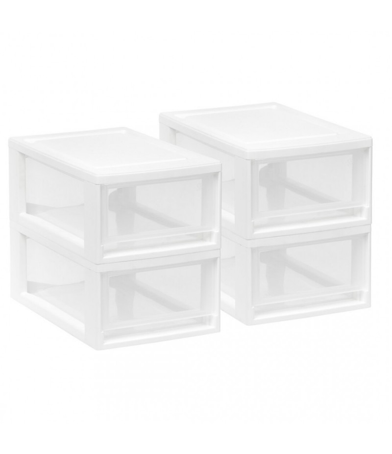 Simple and practical small stacking drawer, white, 4 / PK