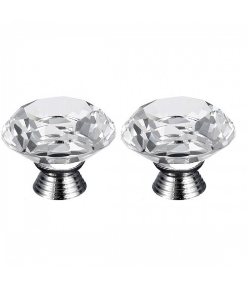 40mm Crystal Glass Door Knobs Kitchen Furniture Drawer Cabinet Cupboard Pull Handle