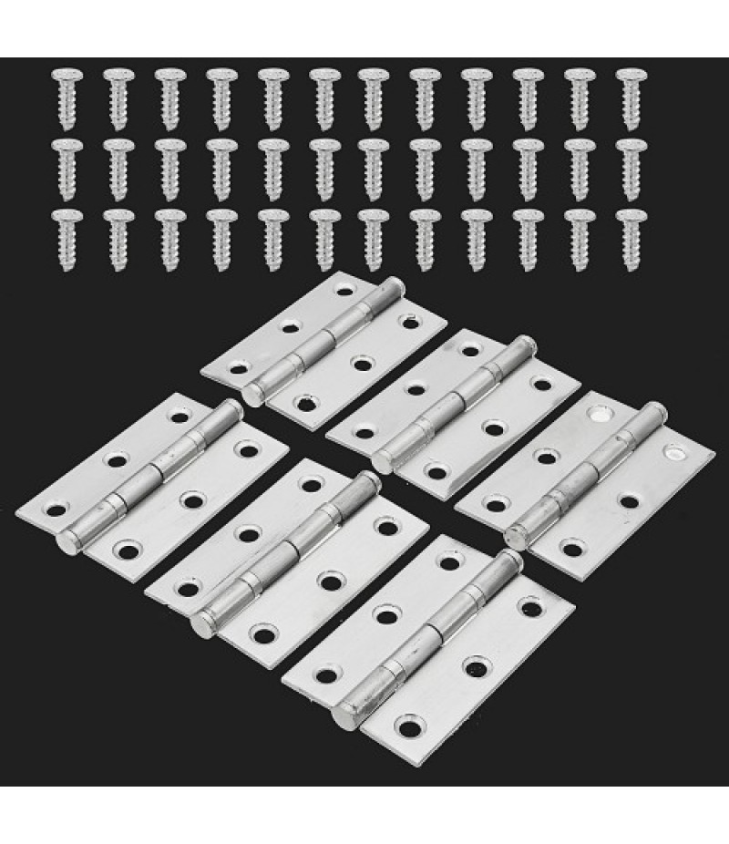 6Pcs 2.5Inch Stainless Steel Boat Marine Cabinet Butt Hinge With Screws