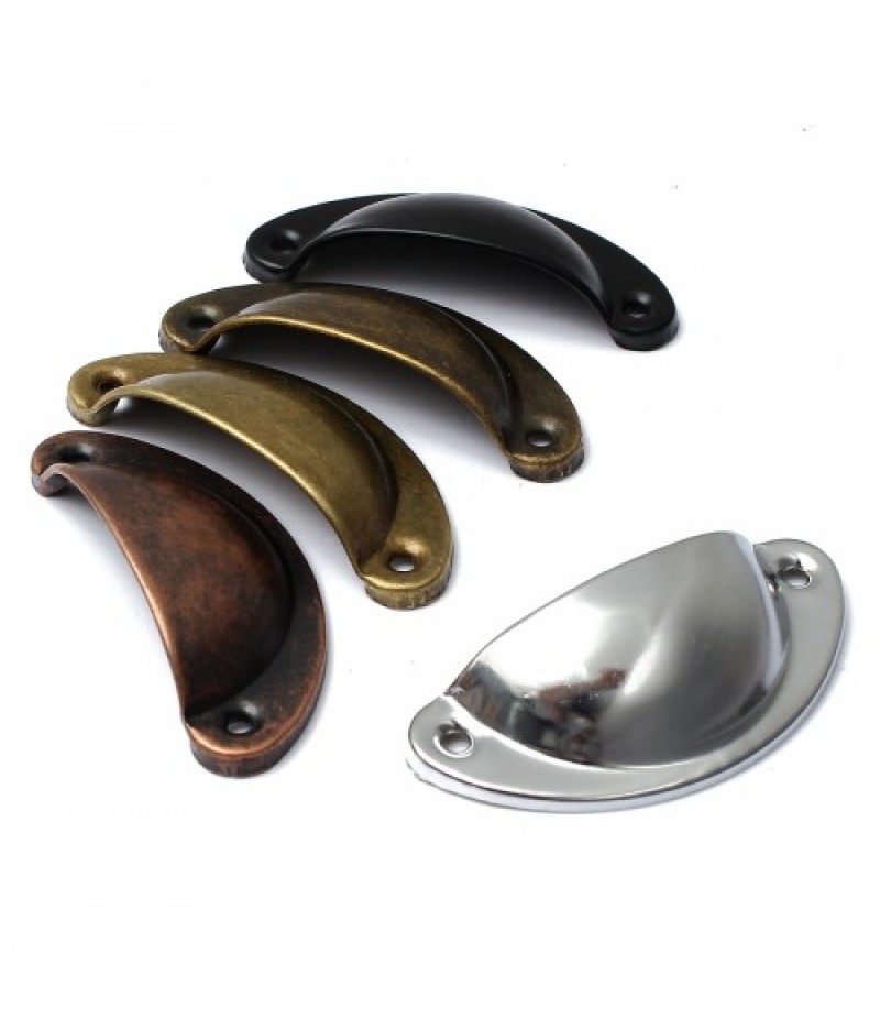 Retro Cupboard Cabinet Drawer Door Pull Handles Home Kitchen Furniture Half Moon Shell Handle