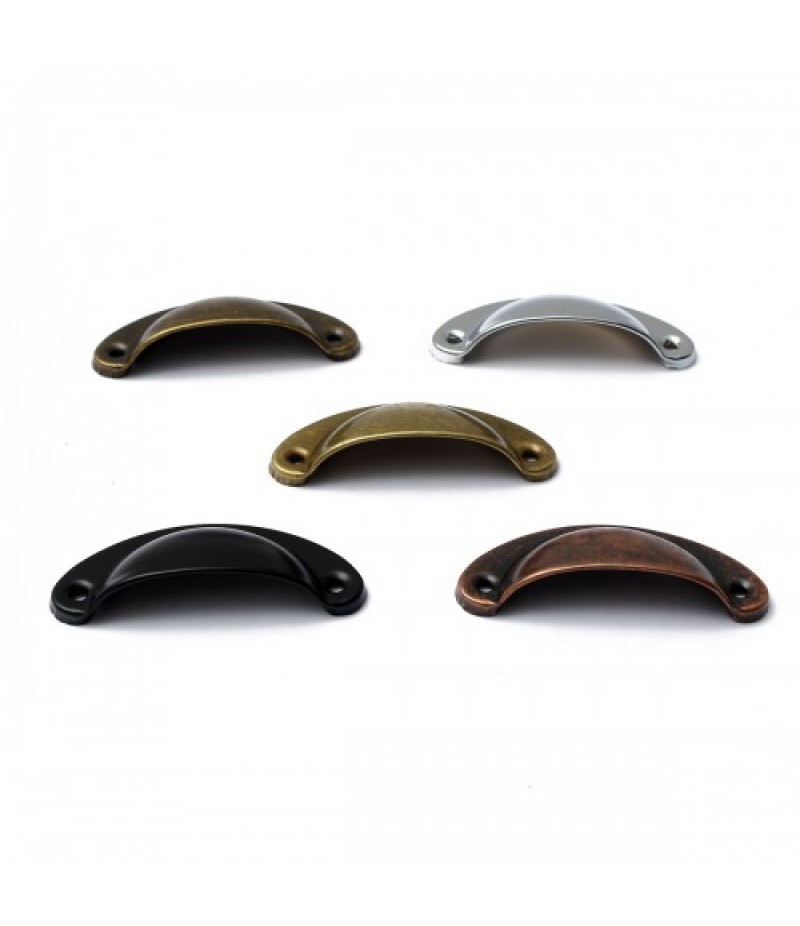 Retro Cupboard Cabinet Drawer Door Pull Handles Home Kitchen Furniture Half Moon Shell Handle