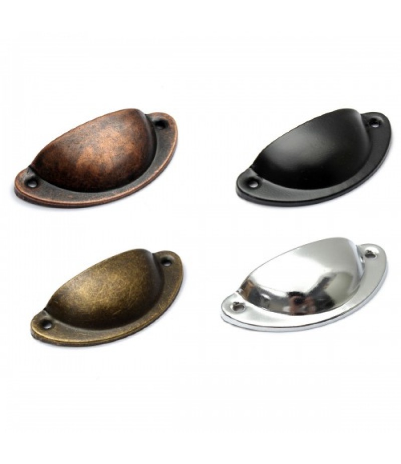 Retro Cupboard Cabinet Drawer Door Pull Handles Home Kitchen Furniture Half Moon Shell Handle