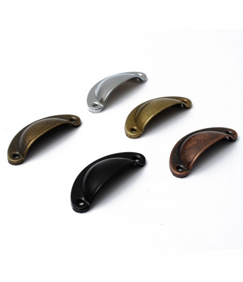 Retro Cupboard Cabinet Drawer Door Pull Handles Home Kitchen Furniture Half Moon Shell Handle