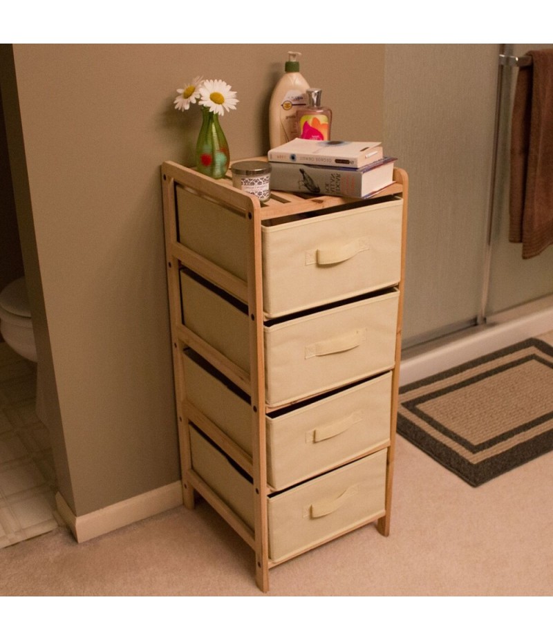 Luxury modern wood five drawer unit, 4 drawers