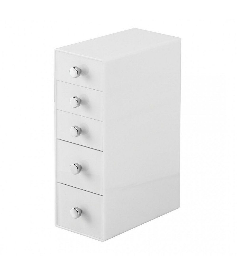 Fashionable plastic five-drawer tower, white